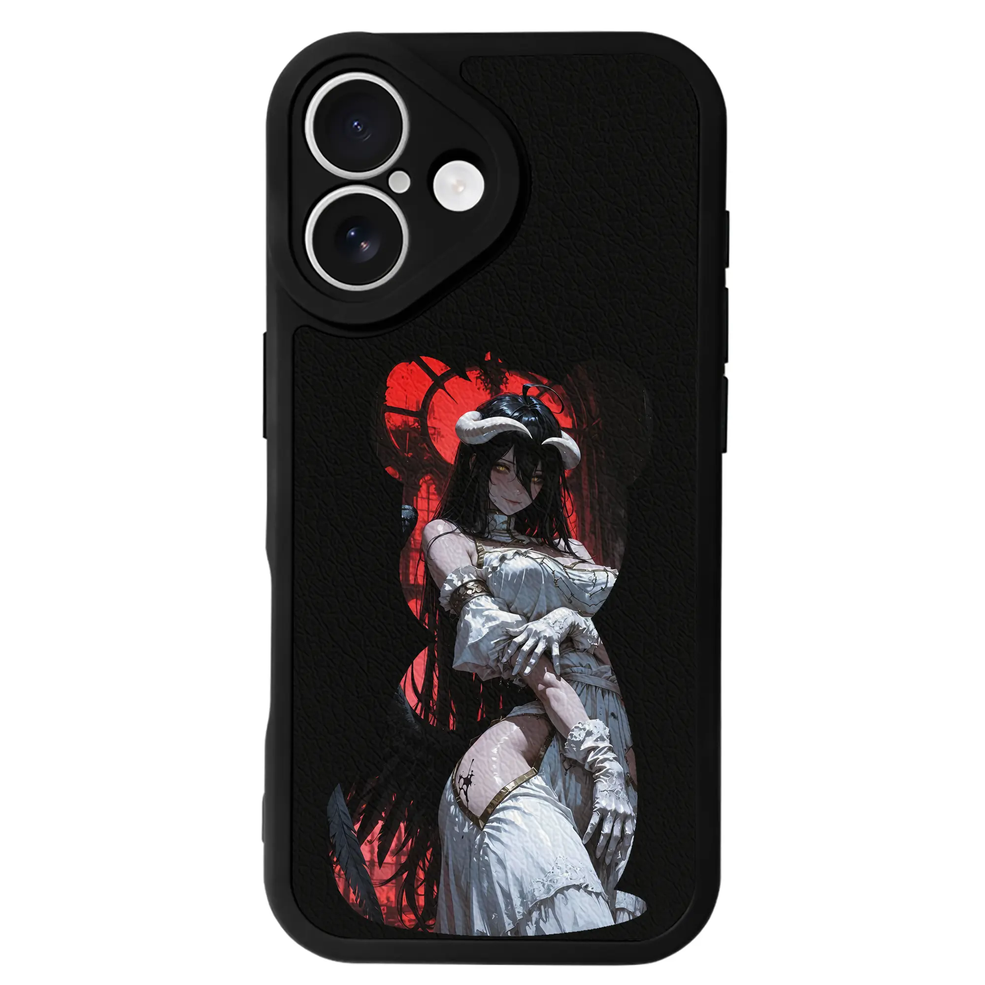 オーバーロード グッズ アルベド - IPhone 16シリーズ対応 ・ シリコンスマホケース ・ レザー調 ・ 高精度フィット ・ 耐衝撃 ・ ワイヤレス充電対応 ・ 精密カット